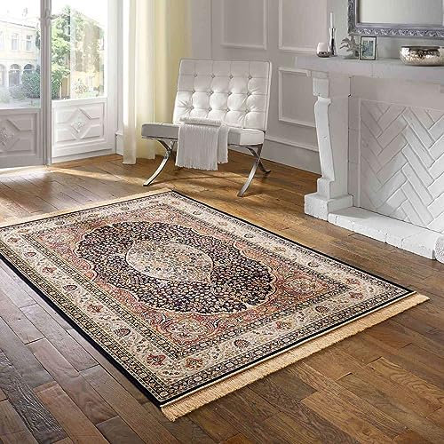 Taracarpet Teppich Palazzo Royal Lilian blau 160x230 cm Kurzflor Orientteppich für Wohnzimmer Esszimmer und Schlafzimmer