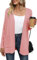 Yommay Cardigan décontracté léger à manches longues et col en V avec poches, rose clair, L