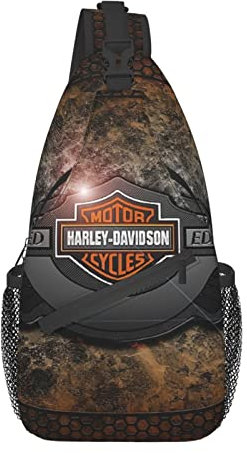 RFSHOP Harley Davidson Lässige Umhängetasche, Outdoor-Schultertasche, Brusttasche, für Wandern, Radfahren, Reisen, für Herren, Damen, Mädchen, Bild