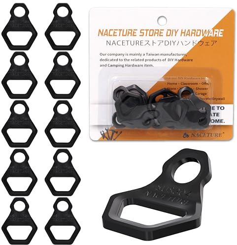 NACETURE Ganci di ancoraggio per moto, resistenti, in acciaio inossidabile, confezione da 10, per moto da cross, accessori per camion, camper, rimorchi, letti di camion (piccolo, nero)