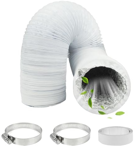 Manguera de salida de aire de 100 mm, tubo flexible, manguera de ventilación, manguera flexible, manguera de extracción, aire acondicionado, campana extractora, aluminio, tubo de PVC de 3 m con 2