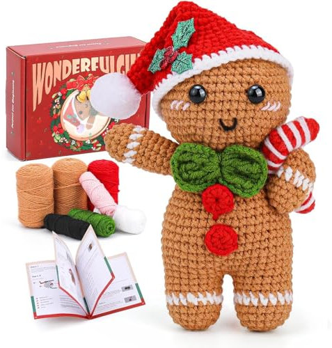 Holdes Set all'Uncinetto per Principianti, Set per Natale, Set di Lana all'Uncinetto, per Atmosfera Natalizia, Prodotti per la Decorazione della casa, per Soggiorno, Camera da Letto, Studio