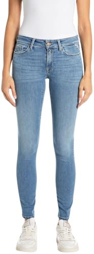 Replay Damen Jeans New Luz Skinny-Fit, Blau (Medium Blue 009-6), 27W / 30L