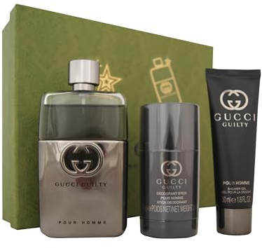 Gucci Guilty Homme Set: Edt Spray 90ml + Shower Gel 50ml + Deo Stick 75ml