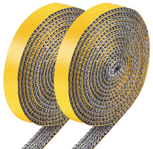 2 PCS Ofendichtschnur, Kamin Dichtband, Ofenrohr Dichtung, Selbstklebendes Dichtungsband Mit Hoher Temperaturbeständigkeit Bis 550°C, Verwendet für Heizofen, Kamin, Backofen (2mm*15mm*2m/Rolle)