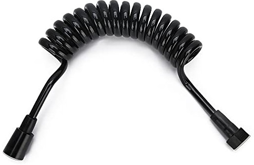 Qcwwy Duschschlauch, 2 M, Kupferkappe, Bidet-Duschschlauch, Schwarz, Flexibles Einziehbares