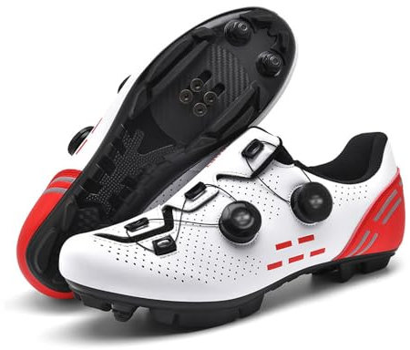 ENEN Herren Fahrradschuhe, Unisex Damen Mountainbike Schuhe Kompatible SPD 2 Schrauben mit Delta Lock Pedal, Atmungsaktive MTB Radschuhe Reitschuhe, Erhältlich