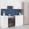roe furniture Küchenzeile ohne Elektrogeräte - Modern Einbauküche 180 cm - Küche Komplett Leco - Küchenblock - Geräumige Singleküche - Küchenmöbel Komplett Mattweiß & Weiße Arbeitsplatte