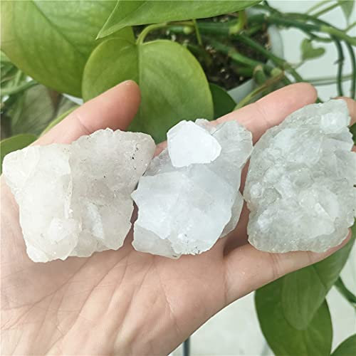 VOGGWBMQ Cristal 3 uds Piedras Naturales de apofilita crudas espécimen de Cristal en Bruto Dibujar yuebang MZOGODWI (Size : 25-35mm)
