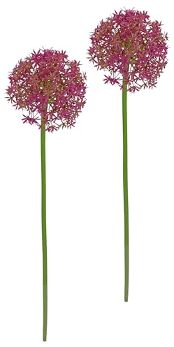 Kunstblume Allium Zierlauch Kugelblume Zweig Einzelblume Stielblume Floristik künstliche Blumen Beiwerk für künstliche Blumen-Sträuße und Bouquets Blumengestecke Dekoblume Blumenlauch, Mauve