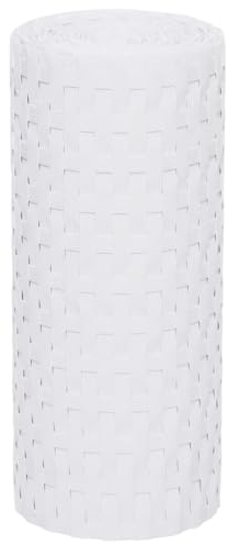 vidaXL Balcony Privacy Screen, Pack of 5, Balcony Canopy Rattan Look, Sun Protection, Wind Protection for Patio, Garden, Balcony Cladding, Balcony Cover, White, 255 x 19 cm, Poly Rattan