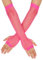 Lusofie Netzhandschuhe Rose Rot Mesh Fishnet Handschuhe Lang Fingerlos Netzhandschuhe 80er Jahre Kostüm Mottoparty Spitzenhandschuhe Halloween Neon Party Accessoires Damen 90er