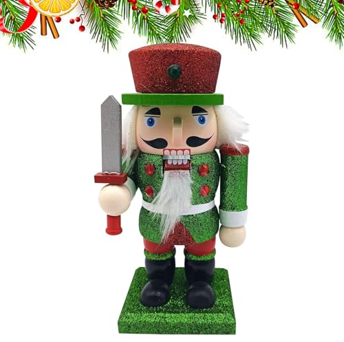 Figure di schiaccianoci di Natale, bambola di schiaccianoci di Natale,Giocattolo per bambole schiaccianoci natalizi - Schiaccianoci natalizi in legno, bambola a forma di schiaccianoci, bambola a figur