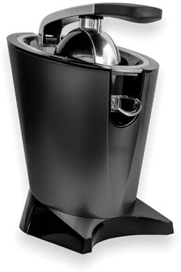 Wintem Spremiagrumi Elettrico con Leva che si Attiva Automaticamento alla Pressione 650W Nero - Coni Intercambiabili per Diversi Agrumi e Piedini Antiscivolo - Comodo Sistema Antigoccia