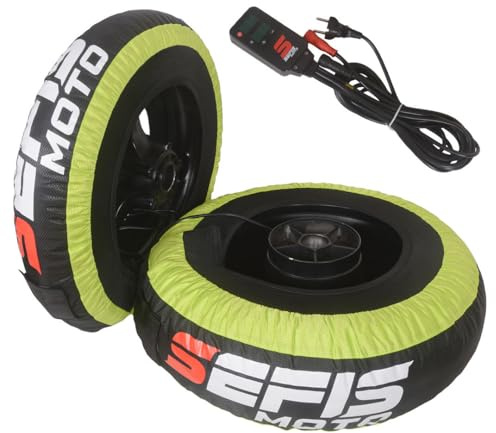 SEFIS Digital Reifenwärmer Satz 120/17 & 200/17 | Motorrad Reifenwärmer bis 100°C, Digital Controller BL