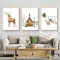 Uixxducc 3er Weihnachts-Poster Set, Winter Bilder Set, Elch, Holzhaus, Wald Wandbilder Wohnzimmer Modern Wanddeko Wandkunst für Wohnkultur, Ohne Rahmen (B,40x50cm)