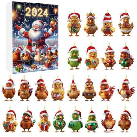 Conto alla rovescia di Natale Calendario Scatola di Colore Imballaggio Mini Ciondolo Decorazione Pollo Natale U7R5 Albero Zaino