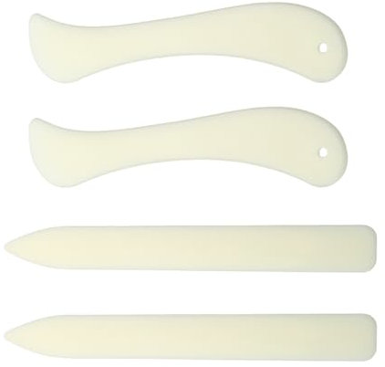 4 Stück Falzbein Für Papier,Falzbein Knochen für Schneide und Falzbrett für Papier,Bone Folder Falzmaschine für Origami Papierhandwerk Kartenherstellung Lederverarbeitung,Kunststoff Falzbeil Basteln