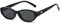 LJCZKA Vintage Ovale Sonnenbrille für Damen Herren, 90er Retro Katzenaugen Sonnenbrille Kleine Ovale Brille Mode Schmal Rahmen mit UV Schutz (Schwarz Grau)