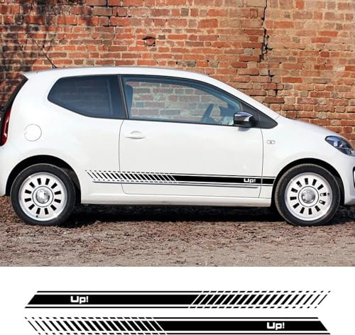 NonWoohdf 2 Stück Autotür-Seitenaufkleber, Sport-Autostreifen, Styling-Vinylfolie, Aufkleber, passend für VW UP, Auto-Tuning-Zubehör