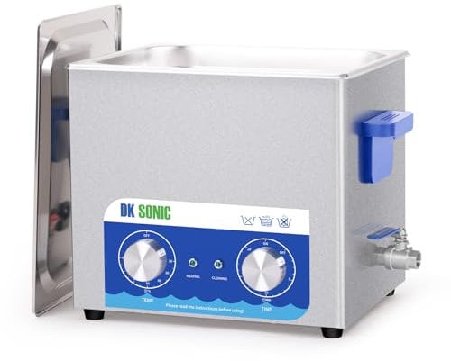 DK SONIC Ultrasonic Cleaner,10L 240W Sonic Cleaner with Heater&Mechanical Timer,Ultrasonic Carburetor Cleaner for Cleaning Gun,Engine,Carburetors,Chains(Include Basket)