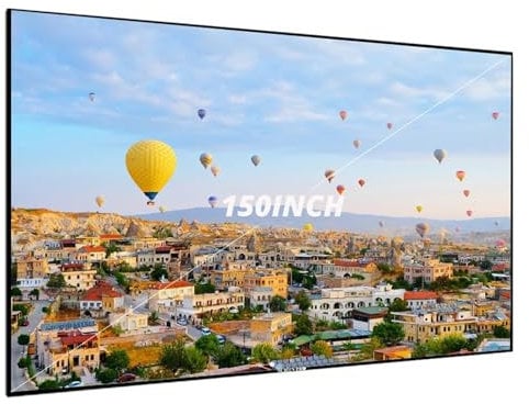 VNSMM smart home Projector screen fixed frame 1CM ultra-narrow frame projection screen 4K home theater Projection Screens(150 inch)
