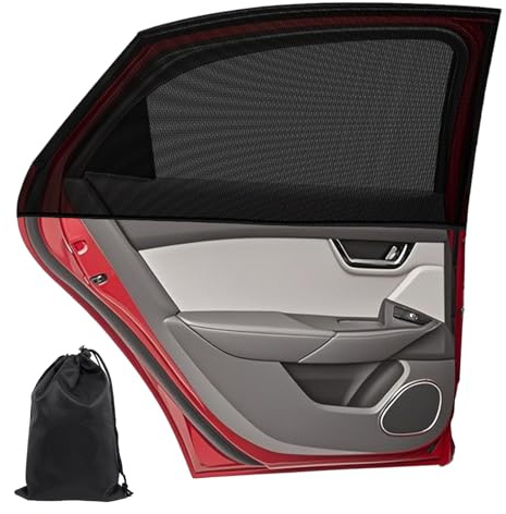 2 Stück Sonnenschutz Auto Baby mit UV Schutz, Universal Sonnenblende Auto Kinder and Haustiere, Eisseide Hochelastisches Atmungsaktiv Sonnenschutz Auto Seitenscheibe für die meisten Fahrzeuge