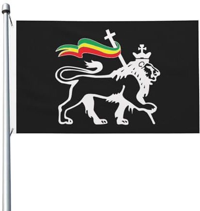 Bandera Rasta León de Judá de 3x5 pies para exteriores con ojales