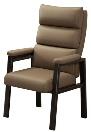 MBNKMEBU Gästewartestuhl, Empfangsstuhl aus Kunstleder mit gepolsterter Sitzfläche, ergonomisches Design, komfortable Sitzgelegenheit for Büros(Khaki)