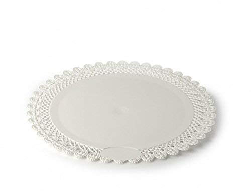 VASSOIO TRINATO CIRCOLARE IN PLASTICA BIANCO 10 PZ (28 CM)