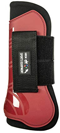 HKM Genoa 91993091.0652 Jumping Boots and Fetlock Caps Set of 4 Red/Black