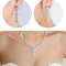 Jovono Fashion Halskette und Ohrringe Set mit Strass Anhänger für Geburtstag Freundschaft Schmuck Muttertag Geschenk