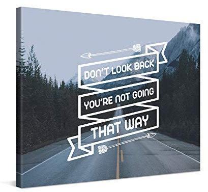 PICANOVA – Don't Look Back 40x30 cm – Quadro su Tela – Stampa Incorniciata con Spessore di 2cm – Altre Dimensioni Disponibili – Decorazione Moderna – Quote Designs