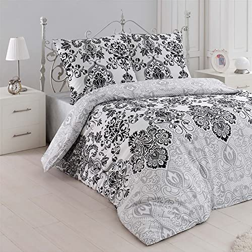 Buymax Bettwäsche 155x220 cm 4-teilig – Bettwäsche Set Renforcé 100% Baumwolle, 2 x Bettbezug 155x220 cm und 2 x Kissenbezüge 80x80 cm, Oeko-TEX, Reißverschluss, weich und atmungsaktiv