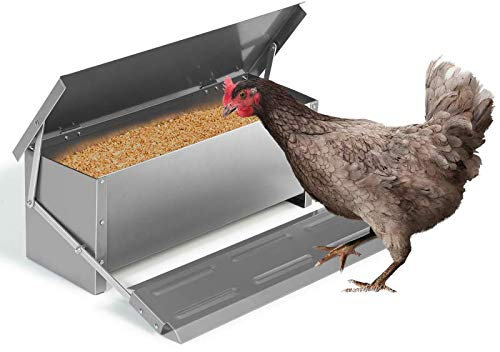 IDMarket - Mangeoire XXL pour Poules Distributeur Automatique à pédale en Acier 10 KG