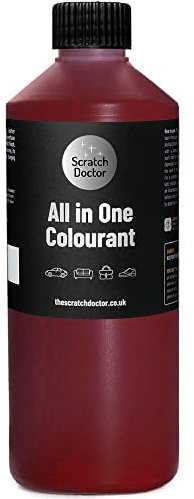 Scratch Doctor All in One Leather Colourant Self Seal Leather Dye Repair Paint for Furniture, Sofas, Car Seats (Red, 500ml)