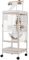 Vogelkäfig,Vogelvoliere,Voliere,Vogelhaus,Papageienkäfig,Sittichkäfig,Mit 4 Rollen + oberer Treppe, transparentem Schrank Vogelkäfig,für Nymphensittiche, Papageien, Tauben,Finken(50.5*46*180cm)