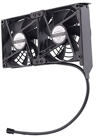 euroharry Ventilador de tarjeta gráfica 2 x 92 mm -Ventilador de alto flujo de aire, Enfriador de soporte PCI- Ventilador de GPU, admite 5V, 7V, 12V, admite placa base de soporte