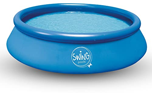 well2wellness Quick-Up Pool Ø 366 x 76 cm blau | Aufstellbecken | Aufblasbarer Swimmingpool | Schneller Aufbau | Robust