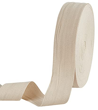 NBEADS 50m/Roll Baumwolle gurtband, Cotton Tape Bänder, Fischgräten-Baumwoll-Webbings, 5 cm Breite Flache schnüre Für Wohnkultur, Geschenke Einpacken, DIY Basteln Nähen, Antik Weiß