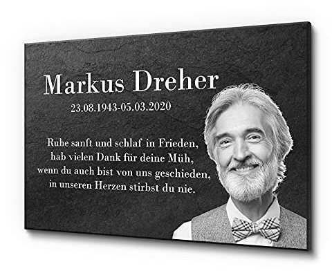 CHRISCK design gestalte Dein Grabplatte ganz einfach selbst - riesen Auswahl an schönen Motiven | Schöne Grabschmuck in 30 x 20 cm | Gedenkstein mit schönen Motiven und Einer schönen UV-Druck