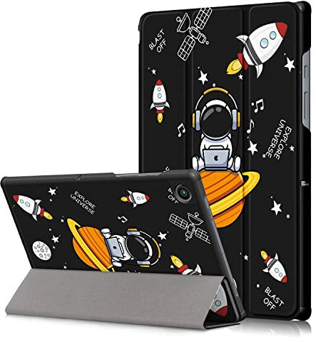 Xuanbeier Funda para Samsung Galaxy Tab A8 10,5 SM-X200 X205,Carcasa Fina y Ligera con Función de Auto-Reposo/Activación,Saturno