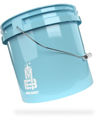 MAGIC BUCKET | Wascheimer für Auto Handwäsche Baby Blau | 3,5 US GALLONEN ca. 13 Liter | kompatibel mit Grit Guard, Detail Guardz Dirt Lock, Chemical Guys Dirt Trap, Gamma Lids