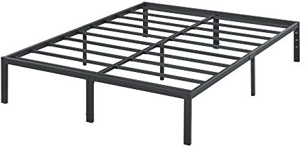 Olee sleep 35cm Stabiler Stahlbett / Stahl-Lattenrost / Anti-Rutsch-Unterstützung / Matratzenunterbau / Metallbett / Bettrahmen / Bett / 90 x 200cm / Twin / Schwarz / Metall