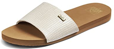 Reef Sandale Damen Bliss Nights Slide, White/Tan, 40 EU