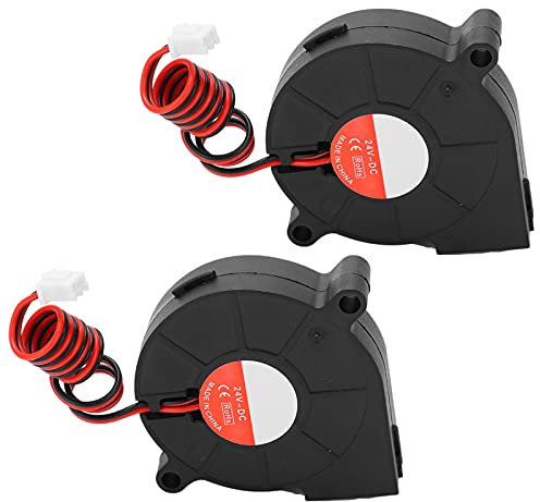 Printer Cooling Fan, 2pcs 3D Printer Fan Silent Cooling Fan, Fan Cooling Blower, Fit for Ender‑3 Replacement Part 50x50x15mm DC24V
