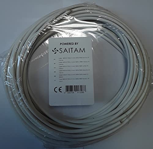 Câble H05VV-F Tuyau 3G1,5 mm 25 m Blanc