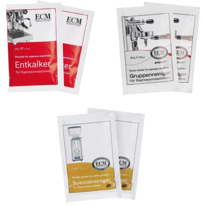 ECM Probierset - 4 x Entkalker, 4 x Gruppenreiniger, 2 x Mühlenreiniger