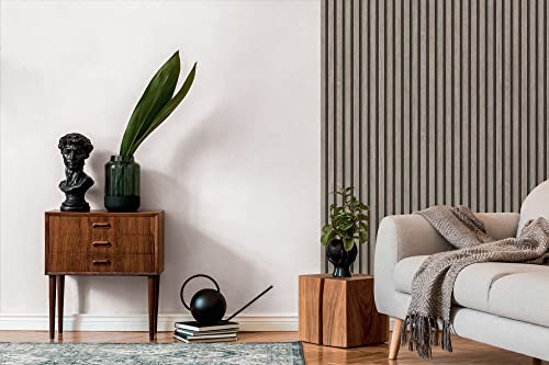 TAPETE LIVING 3D Tapete Holzoptik Grau Schwarz Vliestapete Holzpaneele Lamellenwand Naturholz Paneele skandinavisch