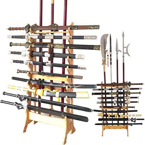 Massivholz-Schwertständer | Große Samurai Schwert Hanger Halter Katana Schwert Halter, Floor Standing Display Weapon Racks Knife Stand Für Die Speicherung Verschiedener Schwerter Und Langwaffen